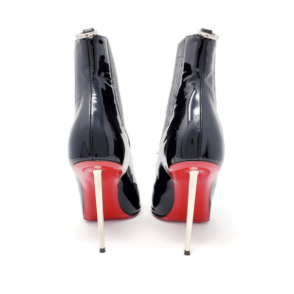 Christian Louboutin Heels Epic 100 Heeled Boots Black Patent Leather EU‎ 38 - Picture 6 of 10